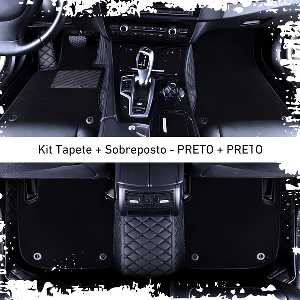 Kit de Tapetes Automotivos Sob Medida de Luxo + Tapetes Sobrepostos - Conforto e Estilo Exclusivo para seu Carro - Frete grátis + brinde Exclusivo