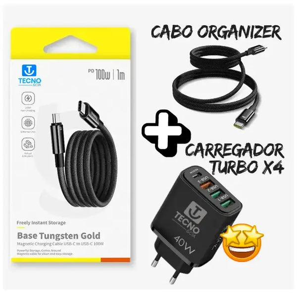 Cabo Magnetico Organizer Turbo - Frete Grátis+ Brinde Exclusivo