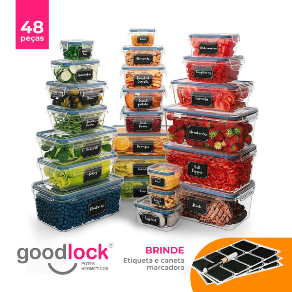Goodlock™ - Kit 24 Potes Herméticos de Vidro - Frete grátis + (Brindes Exclusivos)